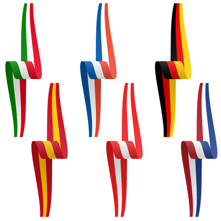 collection - european country flag bannersのイラスト素材