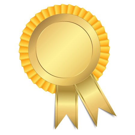 gold button with ribbon templateのイラスト素材