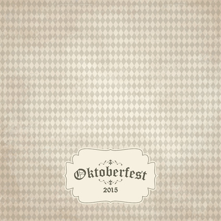 old vintage background with checkered pattern and patch Oktoberfest 2015のイラスト素材