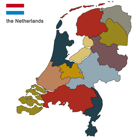 silhouette of the netherlands and the regionsのイラスト素材