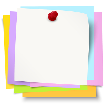 little sticky papers wild about each other with colored pin needle and free copy spaceのイラスト素材