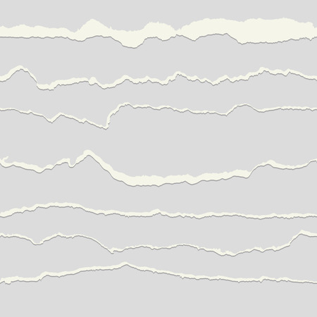 collection of seamless paper rips gray and whiteのイラスト素材