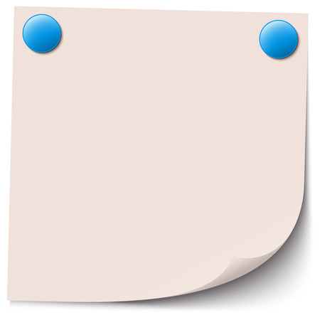 little sticky paper with blue colored pins and shadowのイラスト素材