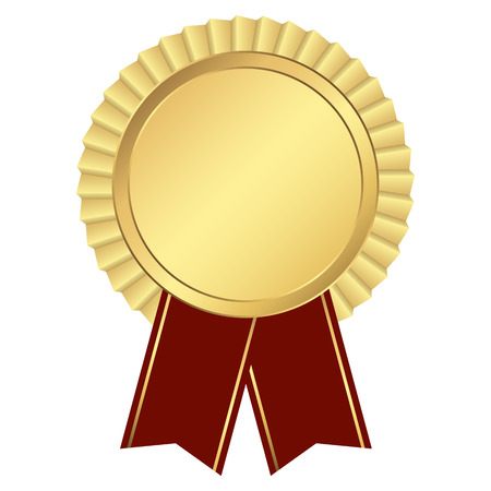 gold button with ribbon templateのイラスト素材