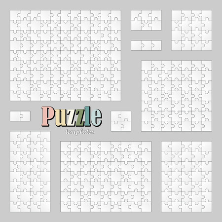 collection of puzzle templates in ten different sizesのイラスト素材