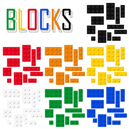 blocks or bricks game vector multi coloredのイラスト素材