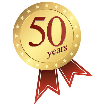 gold jubilee button 50 yearsのイラスト素材