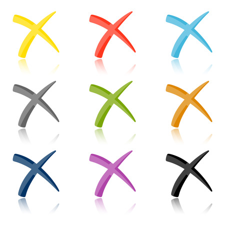 Collection of colored crossesのイラスト素材