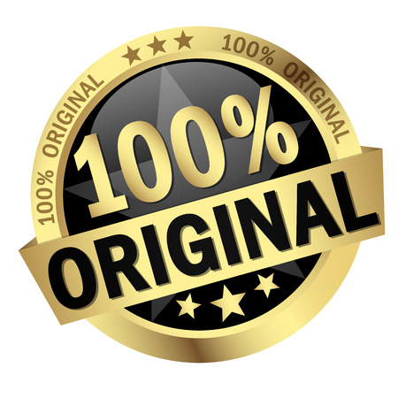 colored button with banner 100 % Originalのイラスト素材