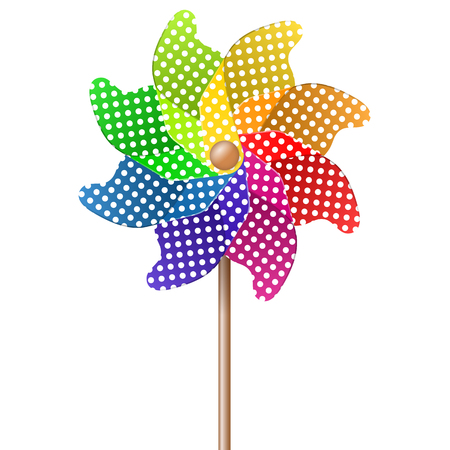 summer toy pin wheel with eight different colorsのイラスト素材