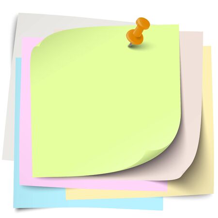 little sticky papers wild about each other with colored pin needle and free copy spaceのイラスト素材