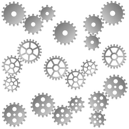 collection of gray gears for cooperation or teamwork symbolismのイラスト素材