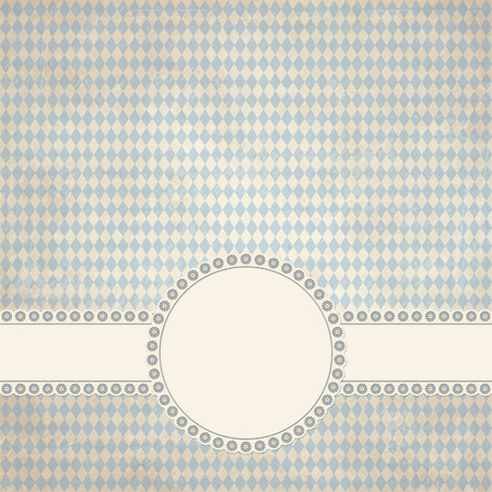 banner and empty patch on dirty blue colored Oktoberfest grunge backgroundのイラスト素材