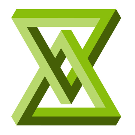 illustration of phenomenal optical illusion colored greenのイラスト素材