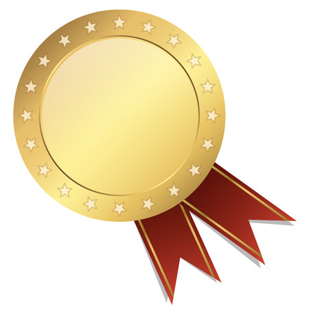 gold seal of quality template with ribbonsのイラスト素材