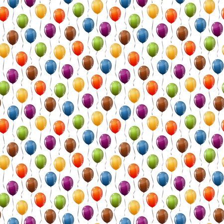 seamless background with multi colored flying balloonsのイラスト素材