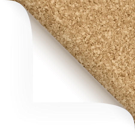paper turned over top corner with cork structure backgroundのイラスト素材