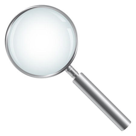 Silver Magnifying Glass Isolated on white backgroundのイラスト素材