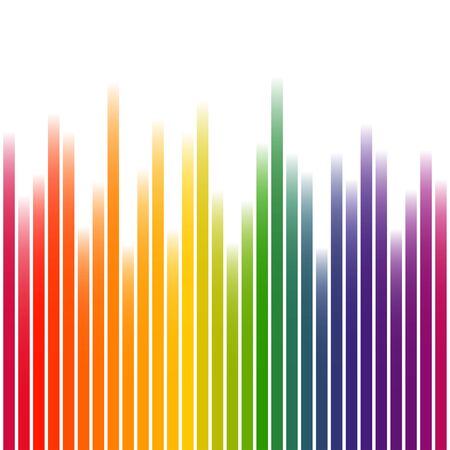 Background with wave of multi colored stripes on whiteのイラスト素材