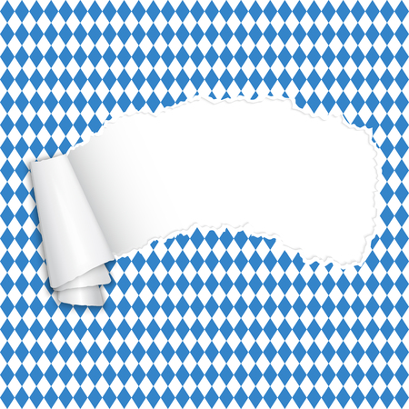 Torn Paper with open copyspace with Oktoberfest patternのイラスト素材