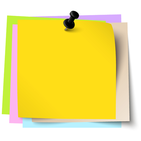 little sticky papers wild about each other with colored pin needle and free copy spaceのイラスト素材