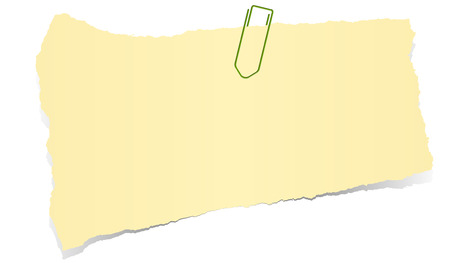 yellow colored scrap of paper with paper clipのイラスト素材