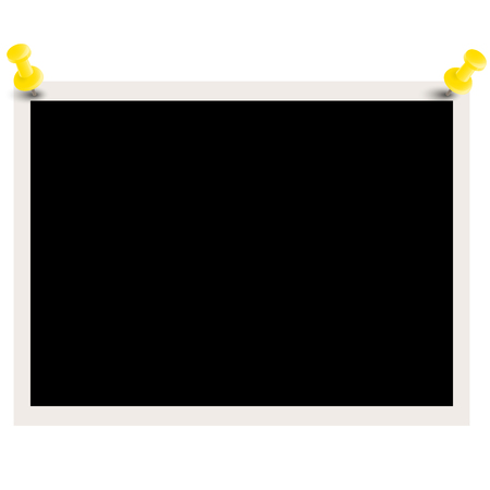 old vintage photo with colored pin needleのイラスト素材