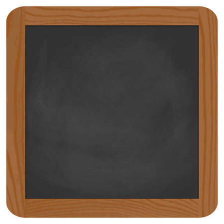 empty black chalk board with brown wooden frameのイラスト素材