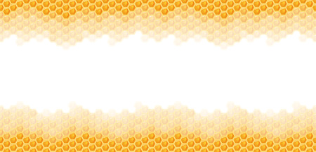 seamless natural orange honey comb top and bottom sides backgroundのイラスト素材