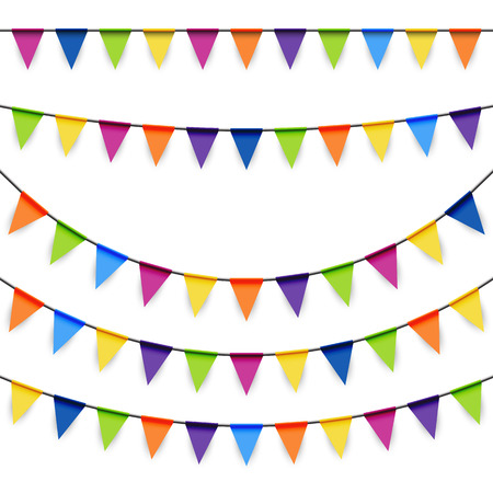 colored garlands background collection for party or festival usageのイラスト素材