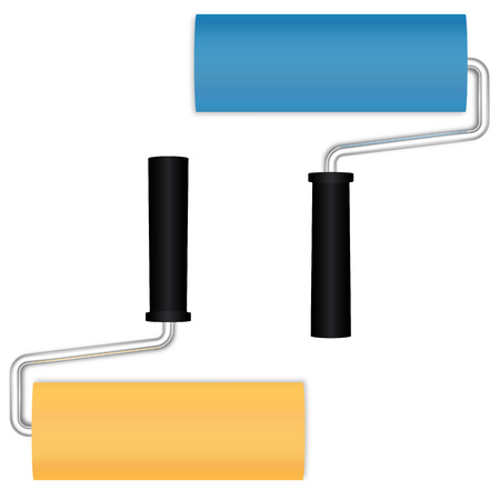 Paint Roller - yellow and blueのイラスト素材