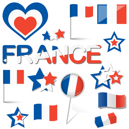 collection of france icons for europe soccer game 2016のイラスト素材