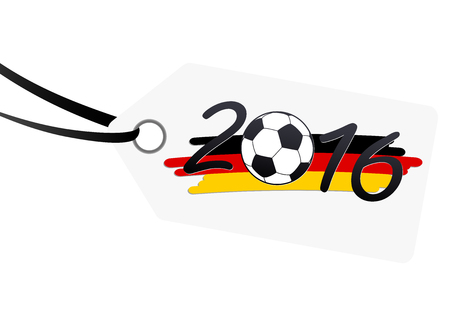 hang tag with lettering 2016, soccer ball and german national colorsのイラスト素材