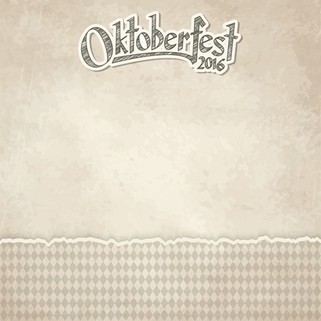 vintage background with ripped open paper have checkered pattern for Oktoberfest 2016のイラスト素材