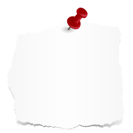 white scraps of paper with colored pin needleのイラスト素材