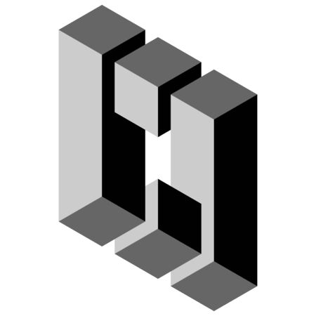 black and white illustration of phenomenal optical illusionのイラスト素材