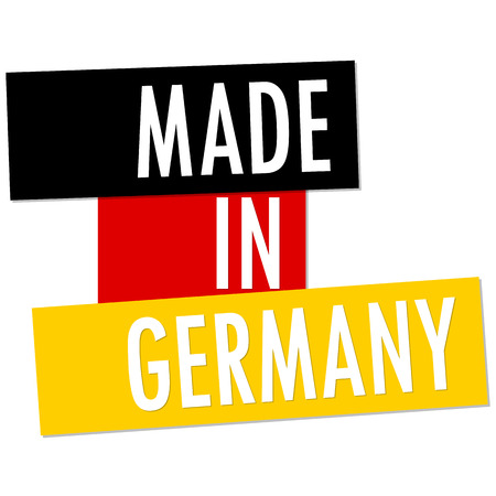 seal of quality with country flag and text Made in Germanyのイラスト素材