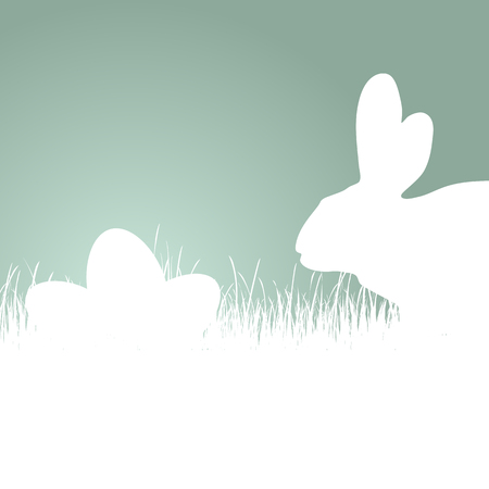 Bunny silhouette with blue colored pattern for Easter timeのイラスト素材