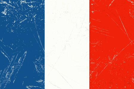 vintage grunge flag of country France with scratchesのイラスト素材