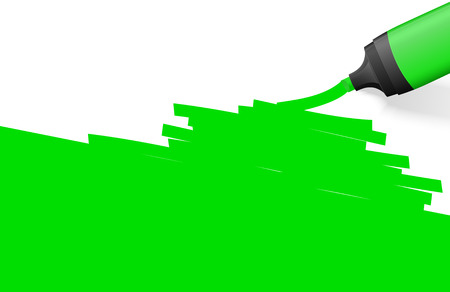 green colored highlighter with marking on bottom sideのイラスト素材