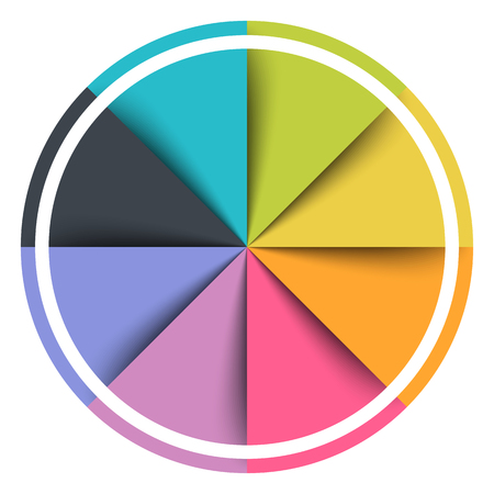 colored template of business info graphic with different options showing team work processのイラスト素材