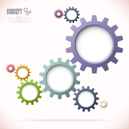 colored gear wheels showing business cooperation concept graphicのイラスト素材