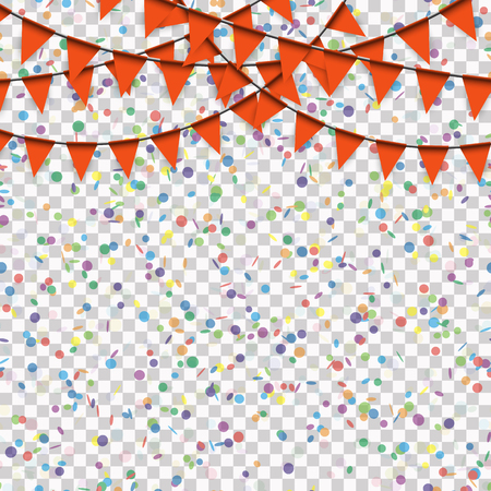 colored garlands and confetti background for party or festival usage with transparency in vector file
のイラスト素材