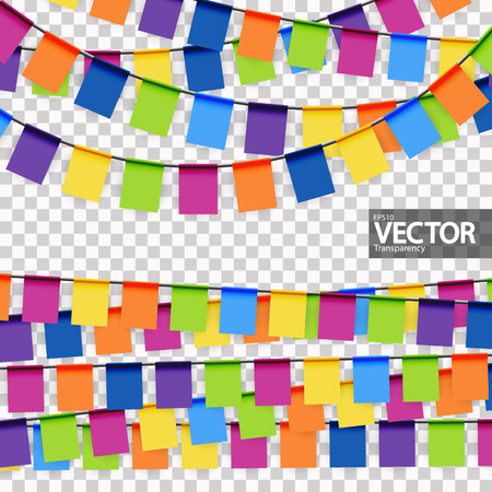 colored garlands background collection for party or festival usage with transparency in vector file
のイラスト素材
