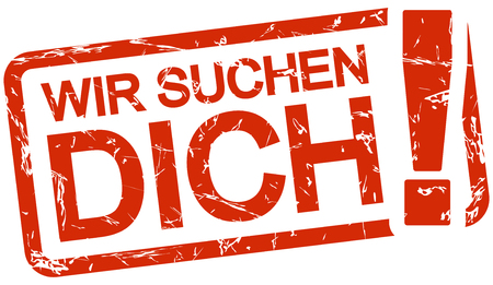 grunge stamp with frame colored red and text Wir suchen dichのイラスト素材