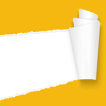 vector of ripped open paper colored orangeのイラスト素材