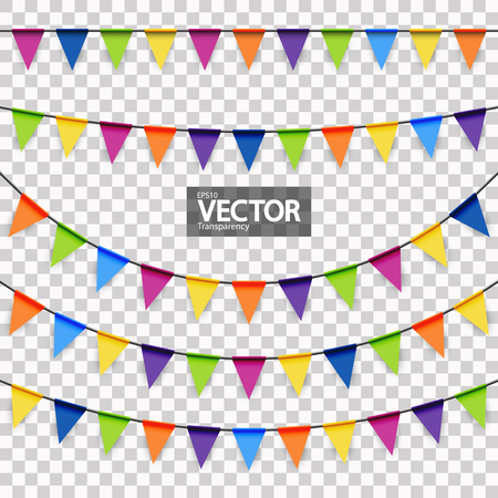 colored garlands background collection for party or festival usageのイラスト素材