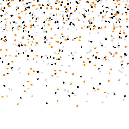 seamless confetti background with black, orange and white confetti for Halloween layoutsのイラスト素材