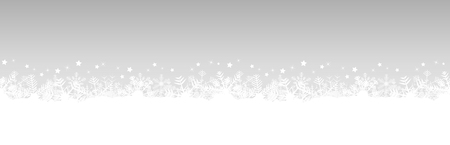 white snow flakes on bottom side and silver colored christmas backgroundのイラスト素材