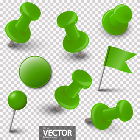 collection of different pin needles in one color with vector transparencyのイラスト素材